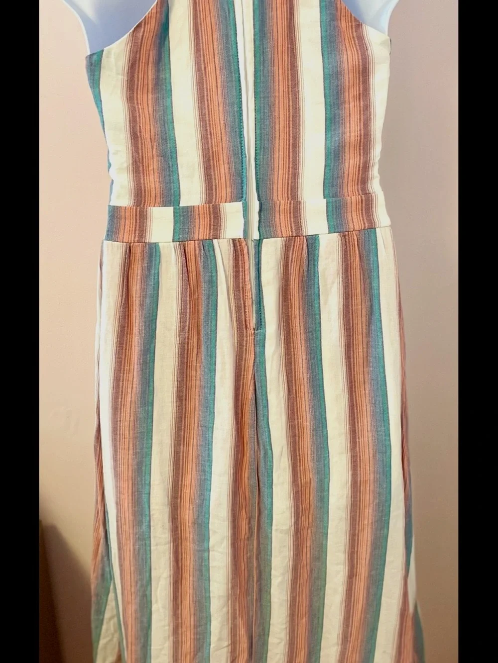 Crystal Sky Mitered Chevron Stripe Walk-Thru Maxi Romper Juniors Size 13 Boho